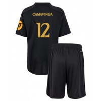 Real Madrid Eduardo Camavinga #12 Tredje Tröja Barn 2023-24 Kortärmad (+ Korta byxor)